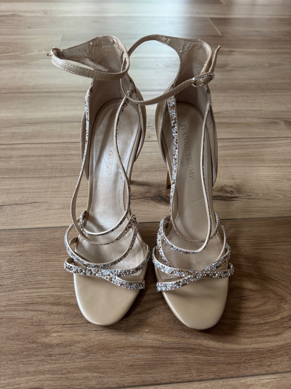 Ivanka Trump Strappy Studded Heels 7.5